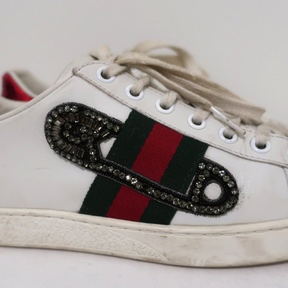 Gucci Ace Safety Pin Low Top Sneakers - Picture 3 of 14